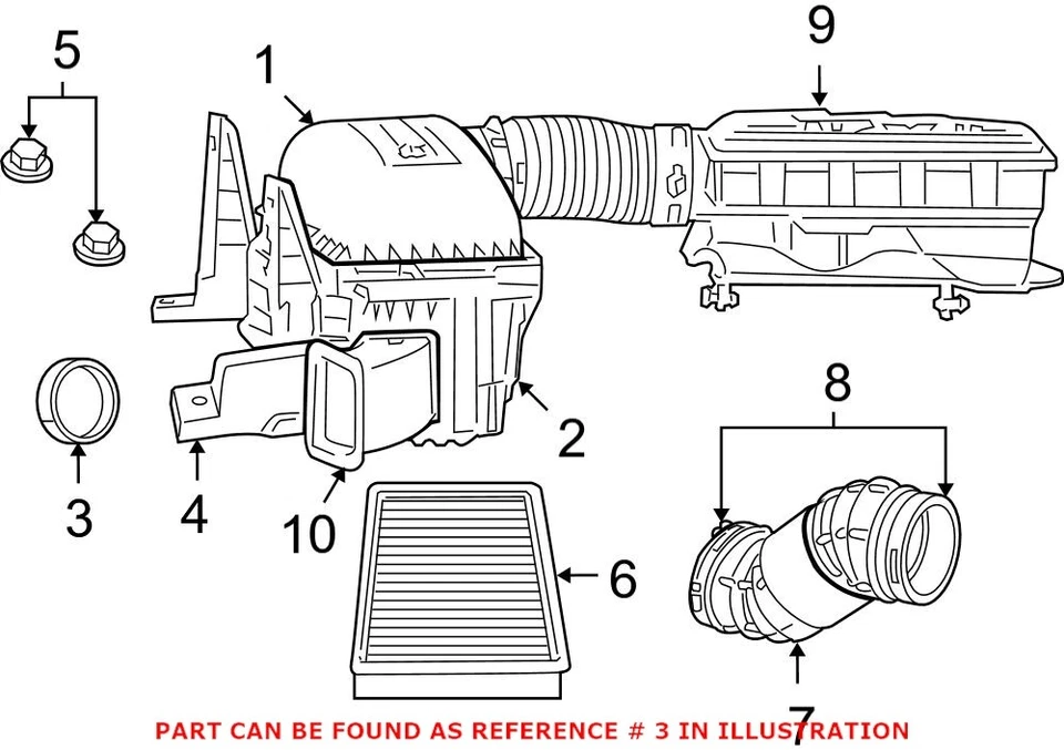 Подлинное уплотнение воздухоочистителя Mopar от оригинального производителя для Dodge Grand Caravan Journey 68306301AA - Изображение 2 из 2