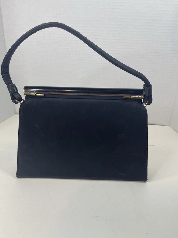  After Five Vintage Purse Black Evening Cocktail Bag Clutch Bag 50s - Image 2 of 4