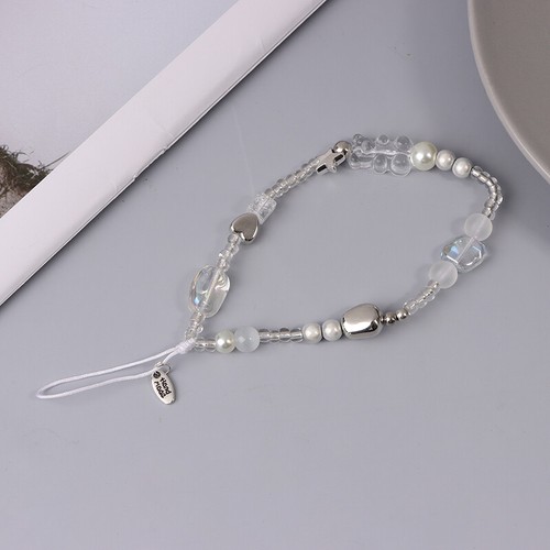 Y2k Clear Bear Phone Lanyard Beaded Chain Bracelet Phone Lanyards Wrist Stra _ou - Zdjęcie 9 z 11