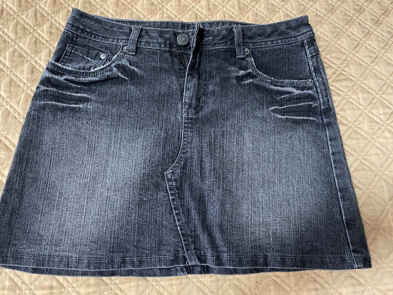 Girls Size 12 Black Denim Skirt Justice