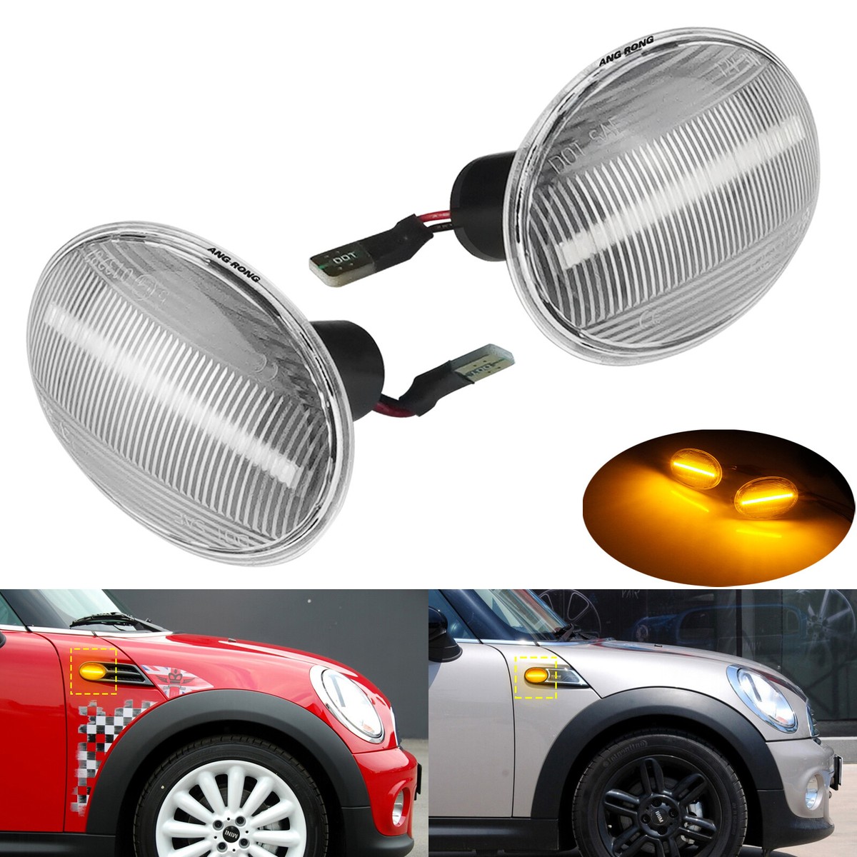 Amber LED Front Side Marker Lamps For MINI Cooper Italy - Foto 10