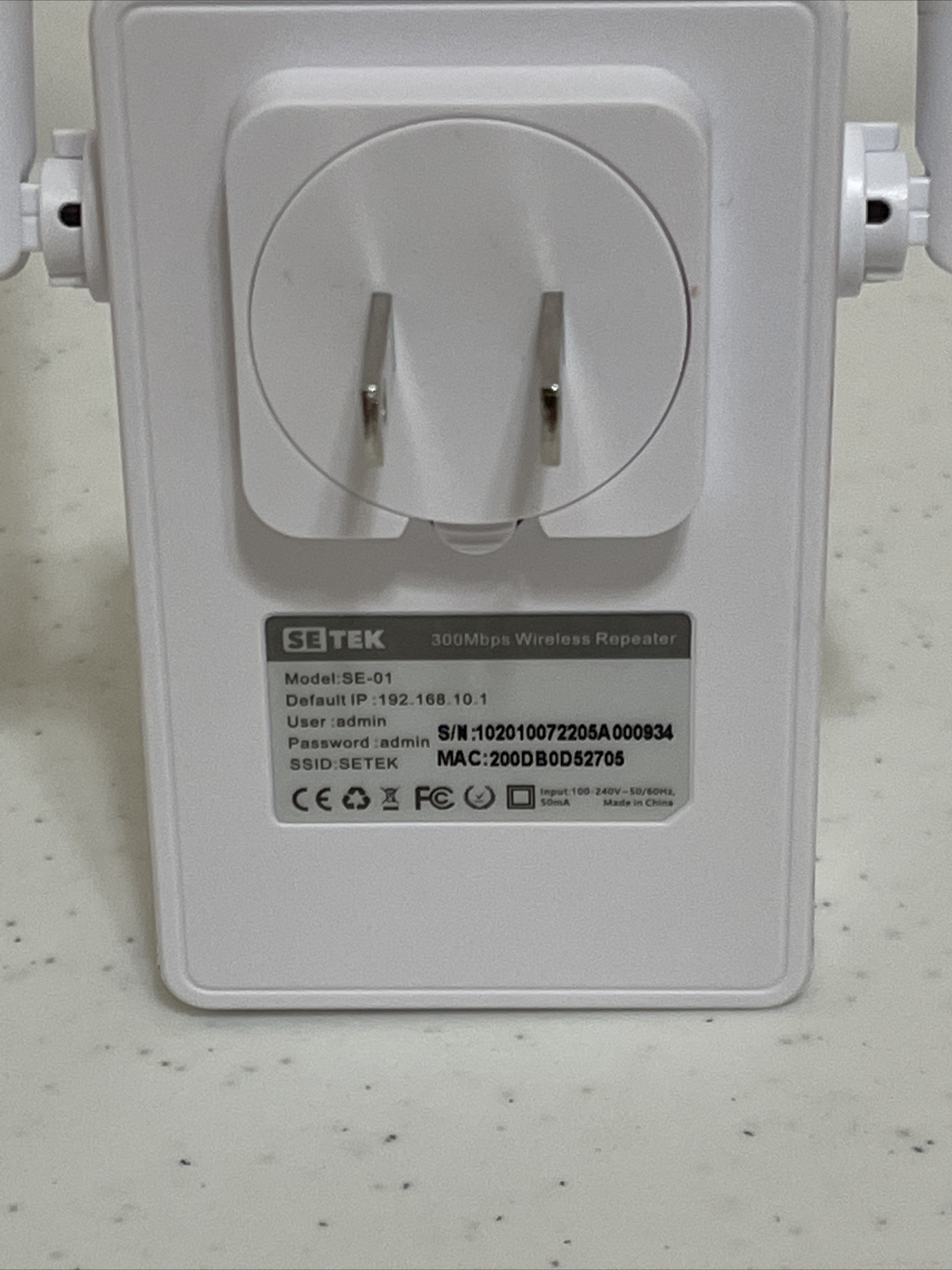 SETEK WiFi Range Extender Repeater Signal Booster to 300 MBPS Model SE