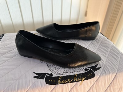 Wei Hong Da Classic Black Flats, 90 s Retro City Urban Prep Travel Shoes, Sz 9