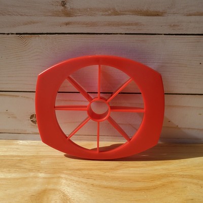 Vintage Tupperware Party Game Gift, Red Plastic Apple Corer & Slicer 5.5''