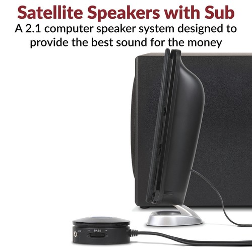 Cyber Acoustics CA-3908 2.1 Multimedia Speaker System with Subwoofer, 92 Watts P - Picture 3 of 5