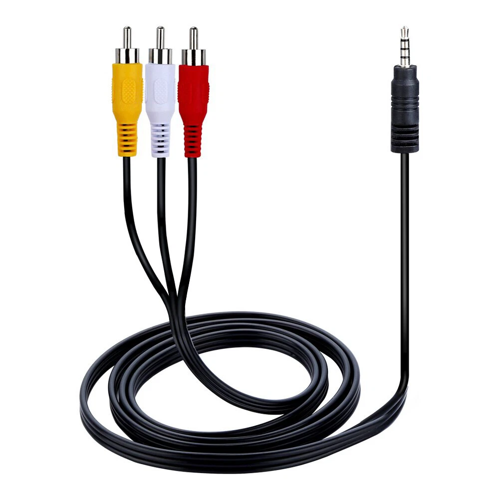 AUX Male 3.5mm to 3 RCA AV Audio Video Male Converter Cable TV Cord Adapter Wire eBay