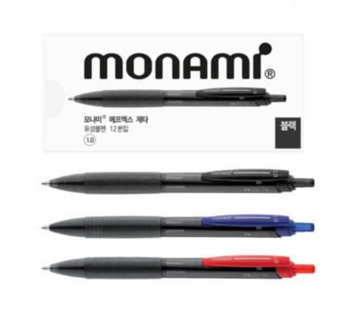 Monami FX Zeta 1.0mm Ball point pen 12 Pcs(1 Dozen) Black / Blue / Red
