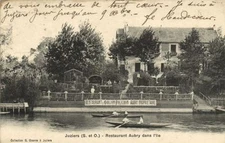 Old postcard AK JUZIERS - Restaurant Aubry dans l'Ile (260706)