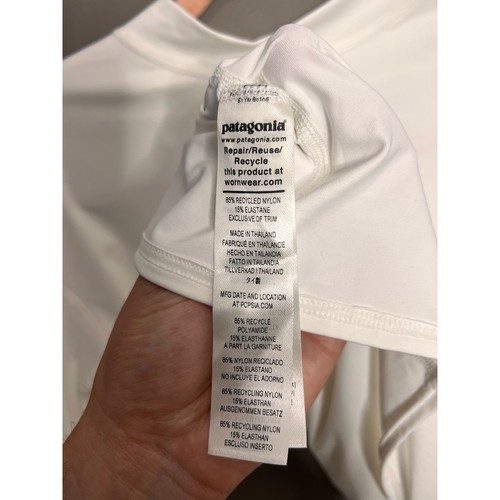 Camisa Pullover Patagonia NUEVA CON ETIQUETAS Para Hombre Grande Blanca Manga Corta UPF 50+ Rashguard - Imagen 12 de 15