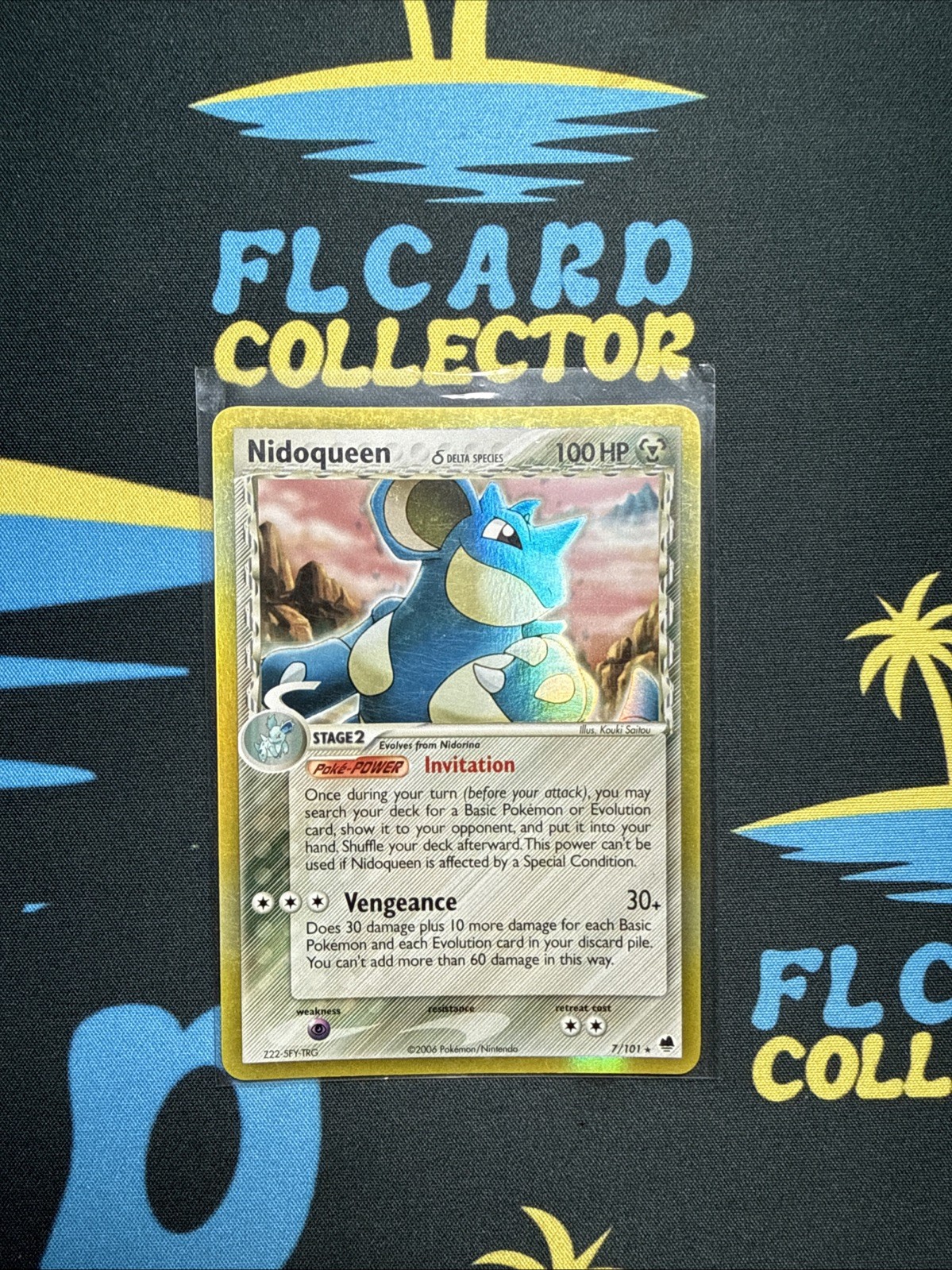 Pokémon TCG Nidoqueen (Delta Species) 7/101 Holo Rare - EX Dragon Frontiers - LP