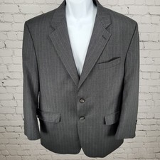 Lauren Ralph Lauren Grey 100 Wool Blazer Sport Coat Canada Made Size 42S