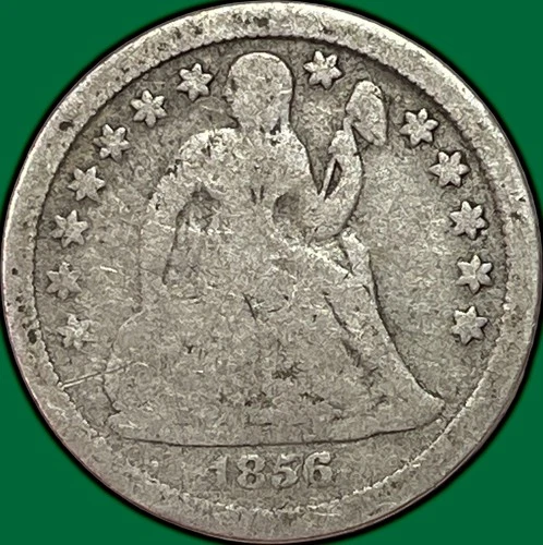 1856 Small Date Seated Liberty Dime Good G Coin #37229