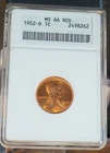 1952-D Lincoln Cent MS66 RED   ANACS  Old Soapbox Holder