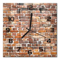 Glasuhr Dekorative Wanduhr Aus Glas Backsteinwand Schwarze Zeiger 30X30 Cm