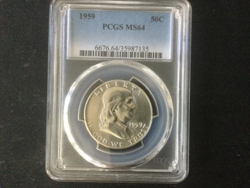 1959 Franklin Half Dollar MS64 PCGS Blue Label