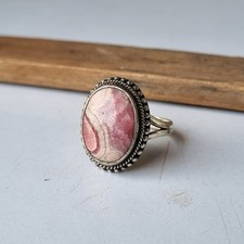 Natural Rhodochrosite Ring 925 Sterling Silver Unique Style Gift Ring PG9100