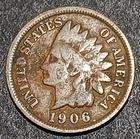 1906 Indian Head Cent Penny Antique U.S.A. One Cent Coin
