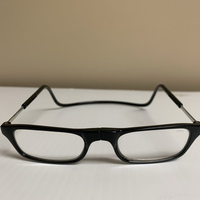Clic Reader Glasses 1.75 Magnification Black Frame Pull Apart Good Shape