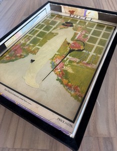 Handcrafted Vintage 1913 Fashion Art Velvet Tray | One-of-a-Kind