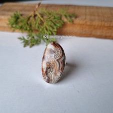 Crazy Lace Agate Gemstone Ring 925 Sterling Silver Wedding Gift Boho Ring PG6824