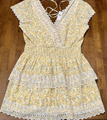 american eagle garden party dress NEW American Eagle Women’s XL Yellow Garden Party Dress Prairie Boho MSRP  $59