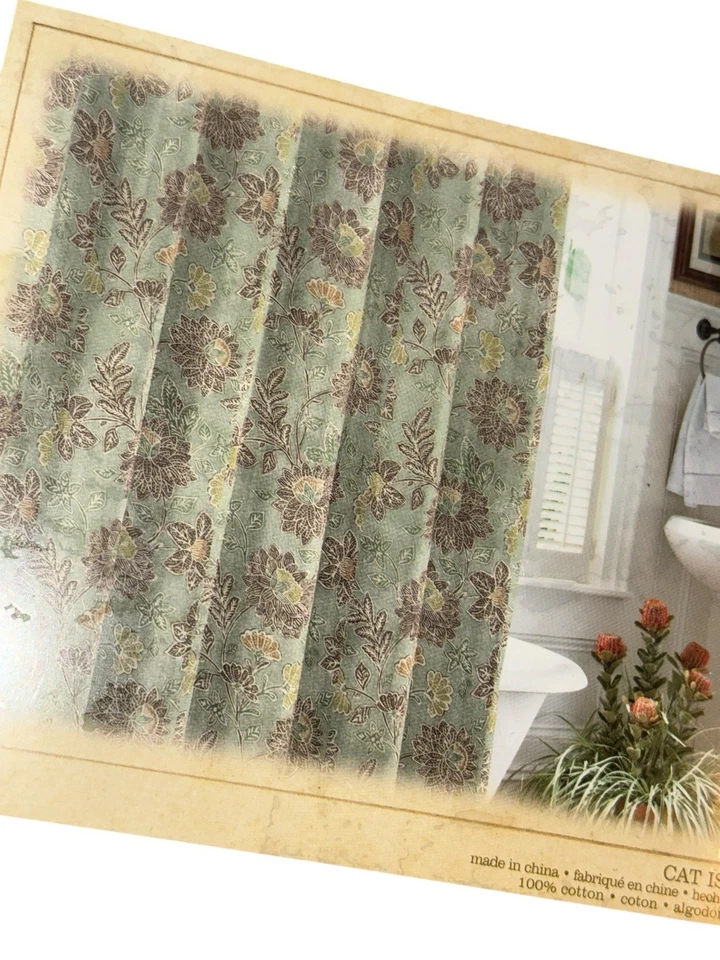 Tommy Bahama Shower Curtain 100% Cotton 72X72 NWT “Cat Island” Tropical - Image 3 of 4