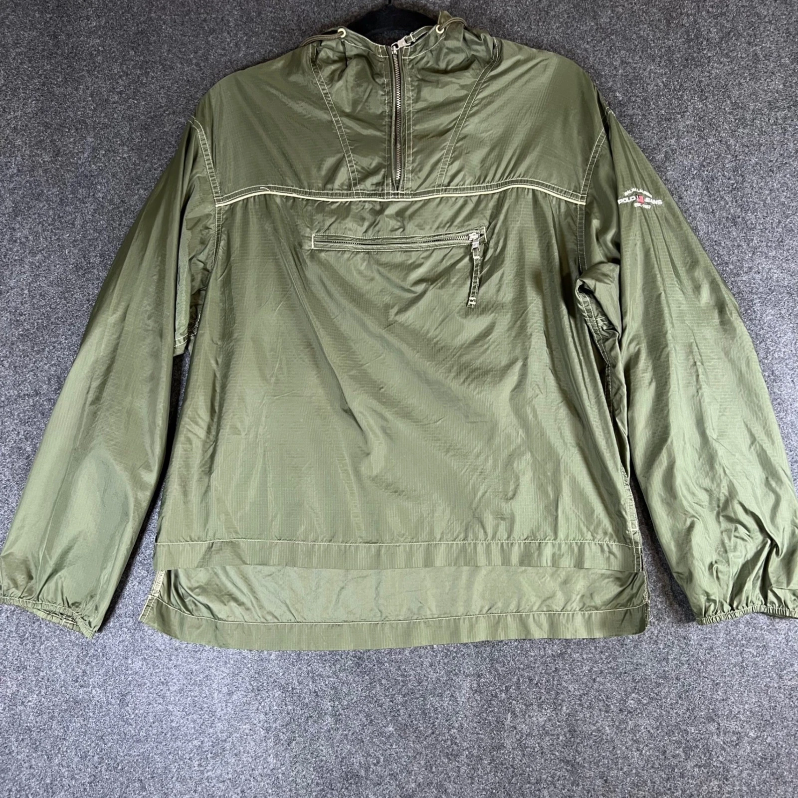 Ralph Lauren Polo Jeans Co Mens Small Green Ripstop Anorak Windbreaker Jacket