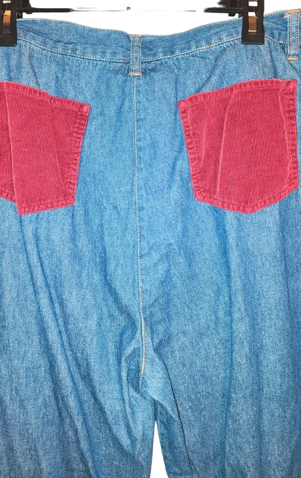 Pantalones vaqueros vintage 20T con bolsillos a rayas de pana Foto 3 de 4