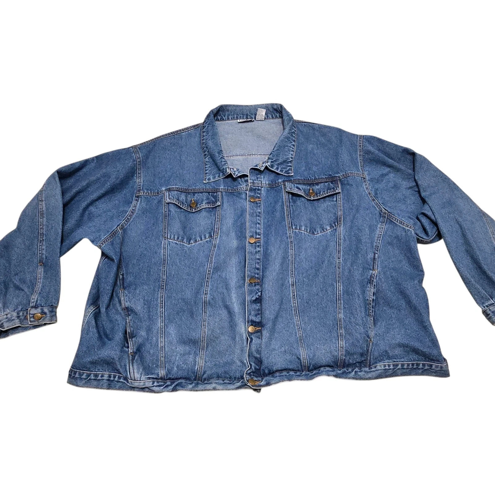 Men's 7XL Denim Trucker Jean Jacket Blue by Kingsize, Big & Tall