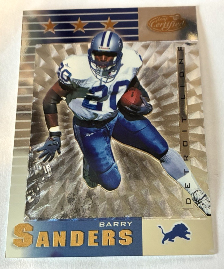 1999 Leaf Certified #159 Barry Sanders, Near Mint Condition