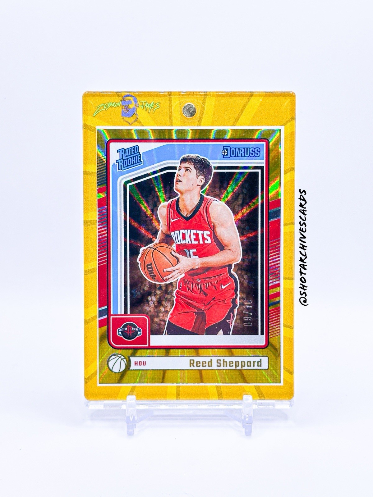 2024-25 Panini Donruss Reed Sheppard #202 RCRated Rookie GOLD Laser /10 SSP