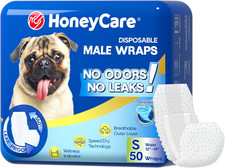 HONEY CARE All-Absorb A26 Male Dog Wrap, 50 Count, Small