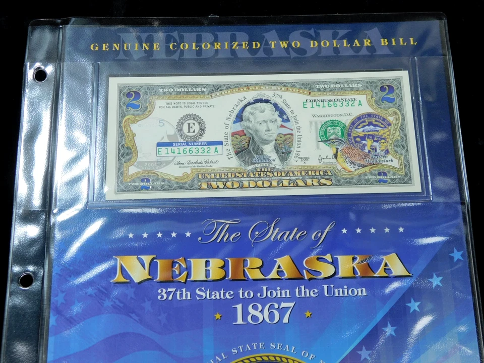 Lot of 9x 2003 $2 Colorized Federal Reserve Notes - UNC - Image 2 of 4