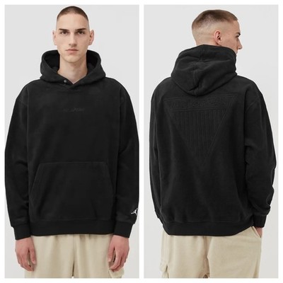 Air Jordan Fleece Pullover Hoodie Black Mens Size M Triangle Back Logo