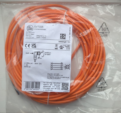 IFM Kabel mit Stecker EVT005 4-polig 10m ADOAH040VAS0010E04 - Neu
