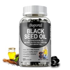 Black Seed Oil 1000mg - Digestive Support, Glowing Skin, Boost Immune - Non-GMO
