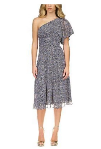 Abito midi MICHAEL Michael Kors stampa floreale taglia piccola rosa polvere primavera estate