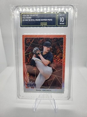 2024 Leaf Collective Paul Skenes 167/299 '90 Metal Orange Shimmer Promo GMA 10