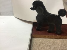 Handmade Wooden Handpainted Free Standing BLACK POODLE Plaque/Ornament/Magnet