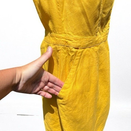 🌻Boden Rae gelbes minimalistisches Leinen-Sommerkleid US-Größe 6 (UK-Größe 10) - Bild 6 von 12