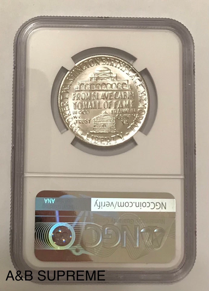 1951 Booker T Washington Half Dollar NGC MS 64 STUNNING Choice Gem Bu Unc 90% Si - Image 3 of 4