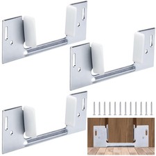 3 Pack Pocket Door Floor Guides Aluminum Jamb Mounted 1-3/8" Sliding Doors