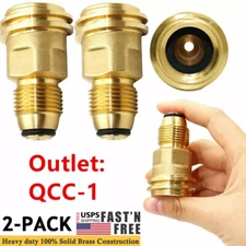 2PCS Solid Brass POL to QCC1 Adapter, Universal for Propane Griddles