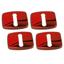 4X Polished Red Stainless Door Latch Striker Cover Fits 09-12 F01 F02 750i