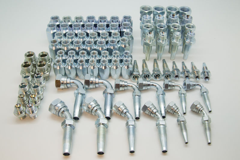 Re-usable Hydraulic Hose Fitting Repair Kit 90 Pce1 Wire 1/4, 3/8 &1/2 + Elbows