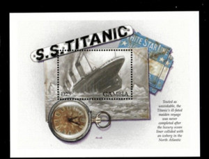 VINTAGE CLASSICS - Gambia 1998- Titanic- Souvenir Stamp sheet - Scott 2055 - MNH