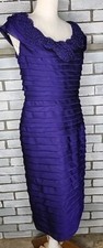 Adrianna Papell Women's Short Sleeve Tiered Special Occasion Dress Size 8 Purple