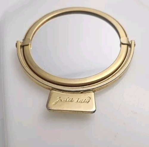 Specchio compatto bifacciale Judith Leiber tono oro vintage - Foto 1 di 16