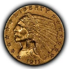 1911 G$2.50 Indian Head Gold Quarter Eagle - Luster - AU - SKU-G5182