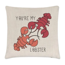 You're My Lobster Quote Linen Cushion Cover - Pillow Funny Valentines Day Love